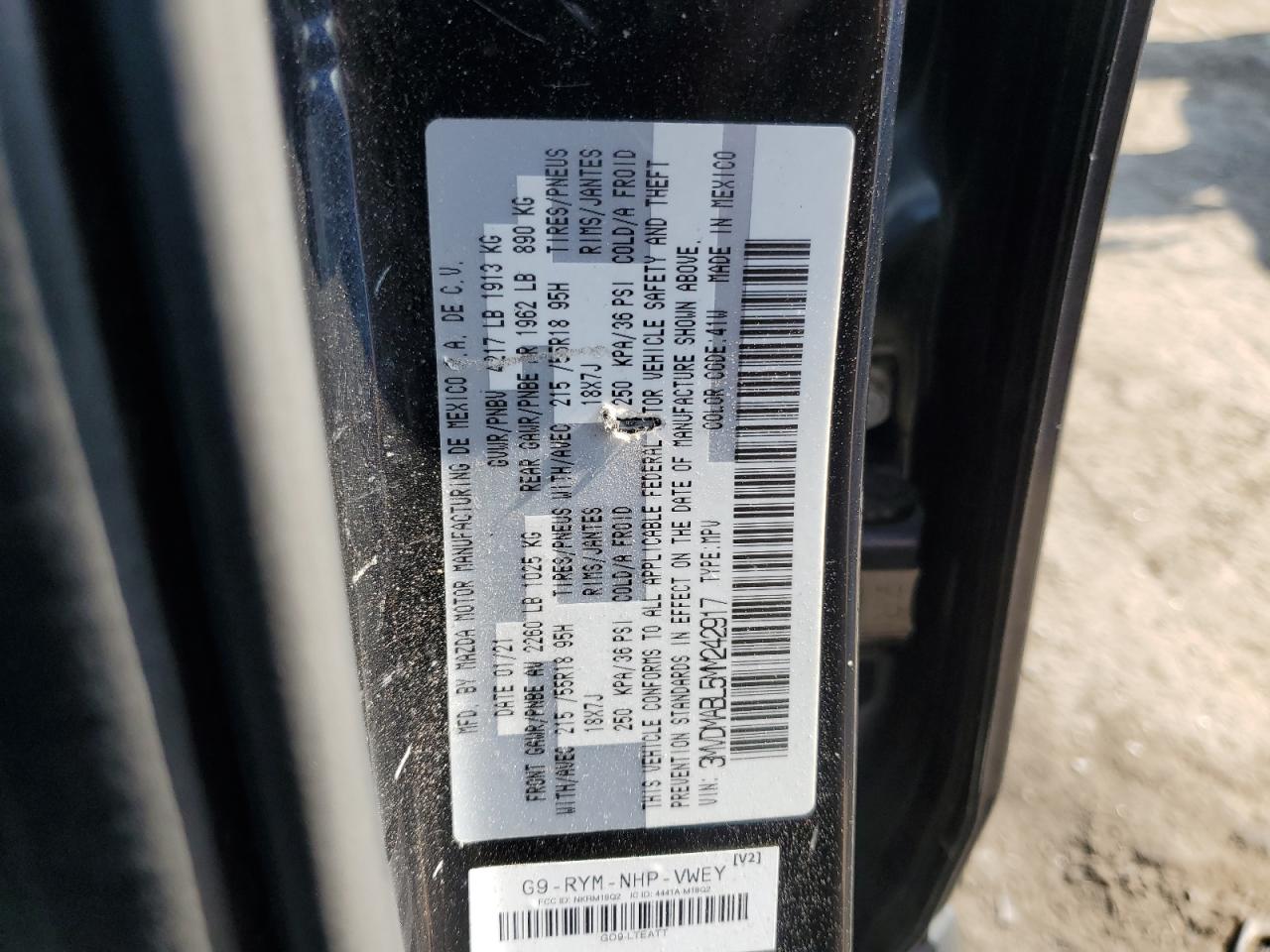 2021 Mazda Cx-30 Select VIN: 3MVDMABL5MM242917 Lot: 81274275