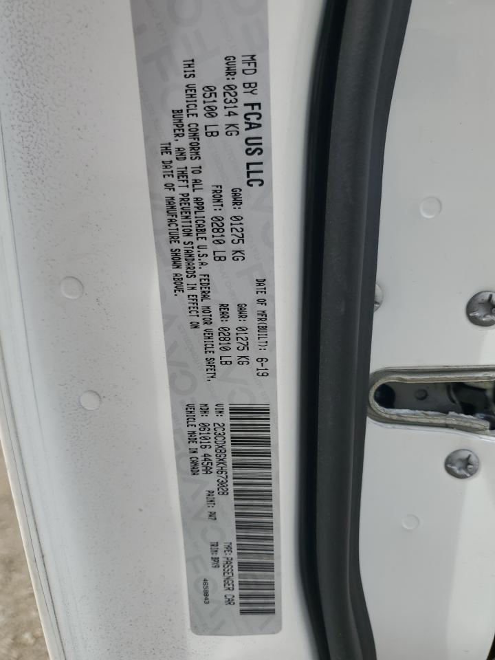 2019 Dodge Charger Sxt VIN: 2C3CDXBGXKH673028 Lot: 84541695