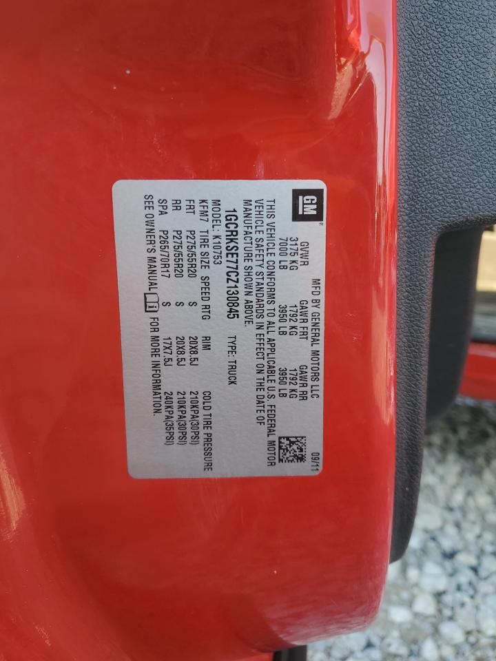 2012 Chevrolet Silverado K1500 Lt VIN: 1GCRKSE77CZ130845 Lot: 83961385