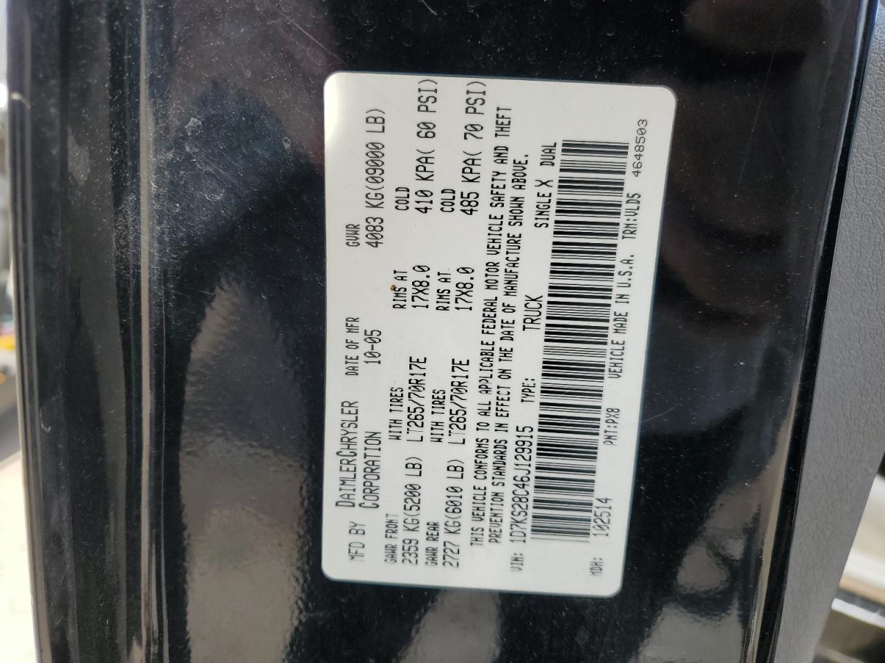 2006 Dodge Ram 2500 St VIN: 1D7KS28C46J129915 Lot: 81498805