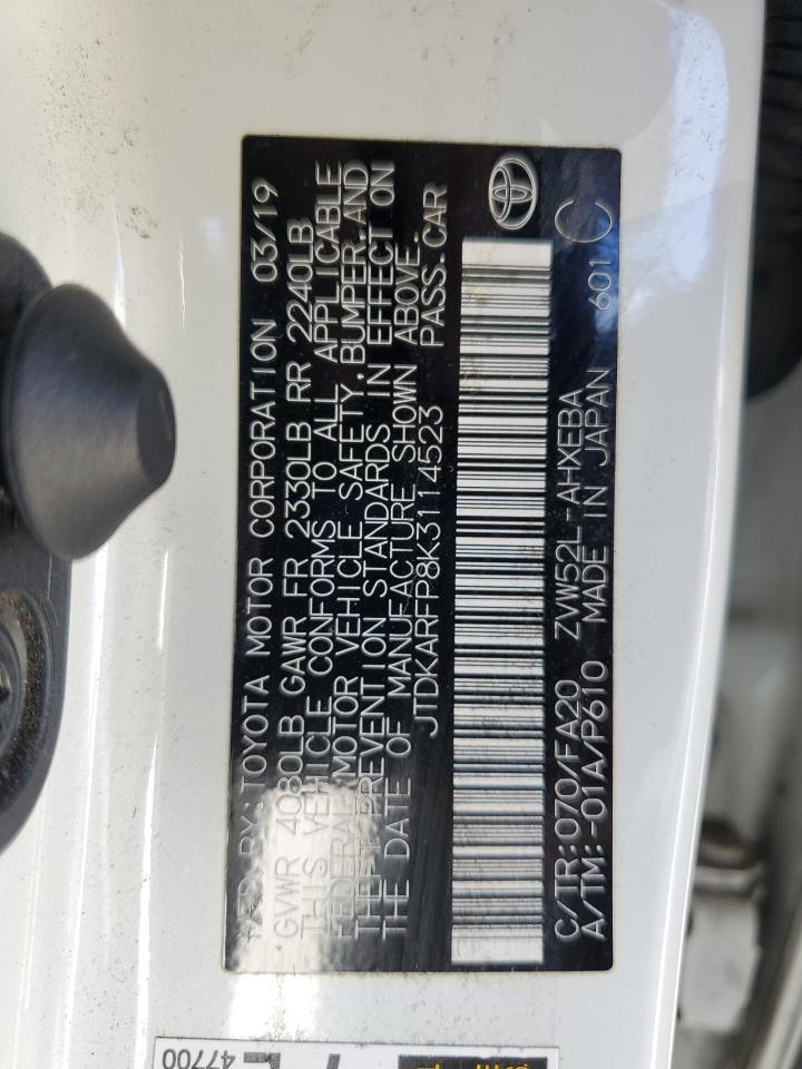 2019 Toyota Prius Prime VIN: JTDKARFP8K3114523 Lot: 81526575