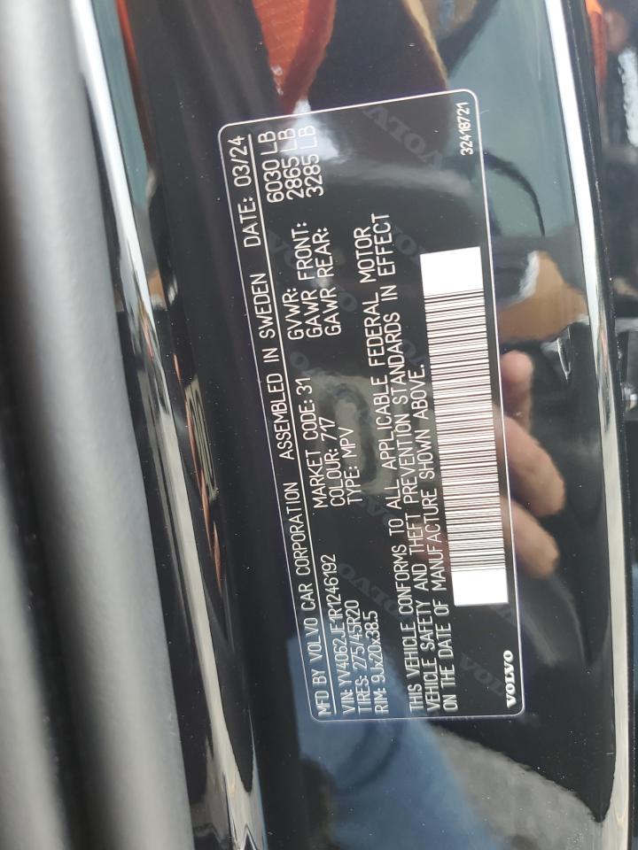 2024 Volvo Xc90 Plus VIN: YV4062JE1R1246192 Lot: 81340655
