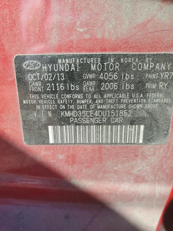 2013 Hyundai Elantra Gt VIN: KMHD35LE4DU151852 Lot: 81380165
