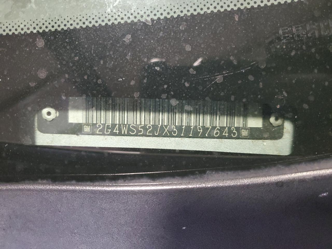 2003 Buick Century Custom VIN: 2G4WS52JX31197643 Lot: 84402535