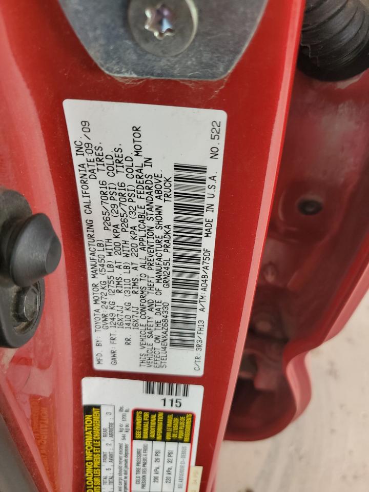 2010 Toyota Tacoma Double Cab VIN: 5TELU4ENXAZ684330 Lot: 71129285