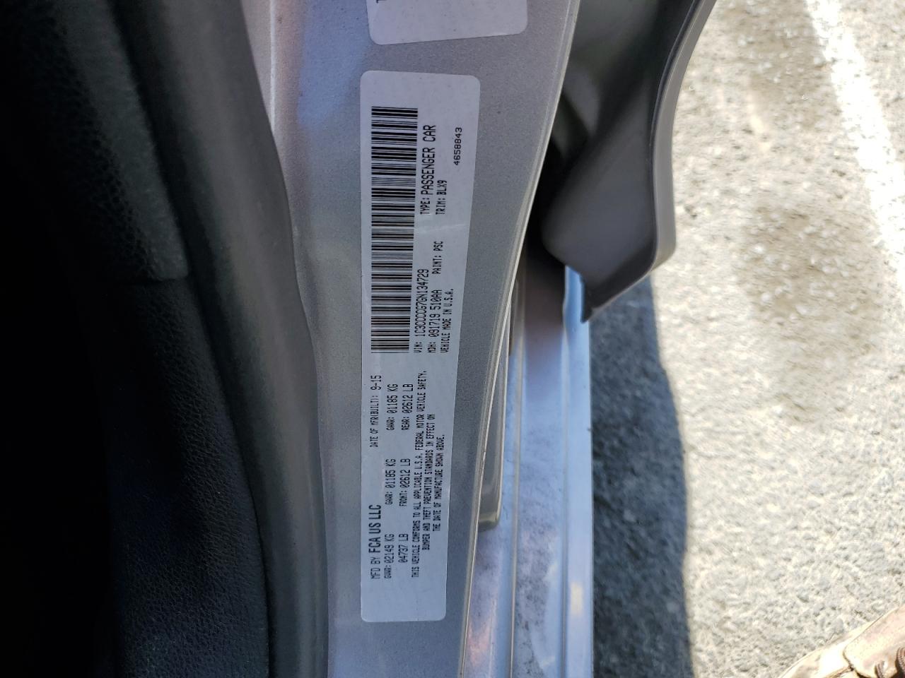 2016 Chrysler 200 C VIN: 1C3CCCCG7GN134729 Lot: 80222815