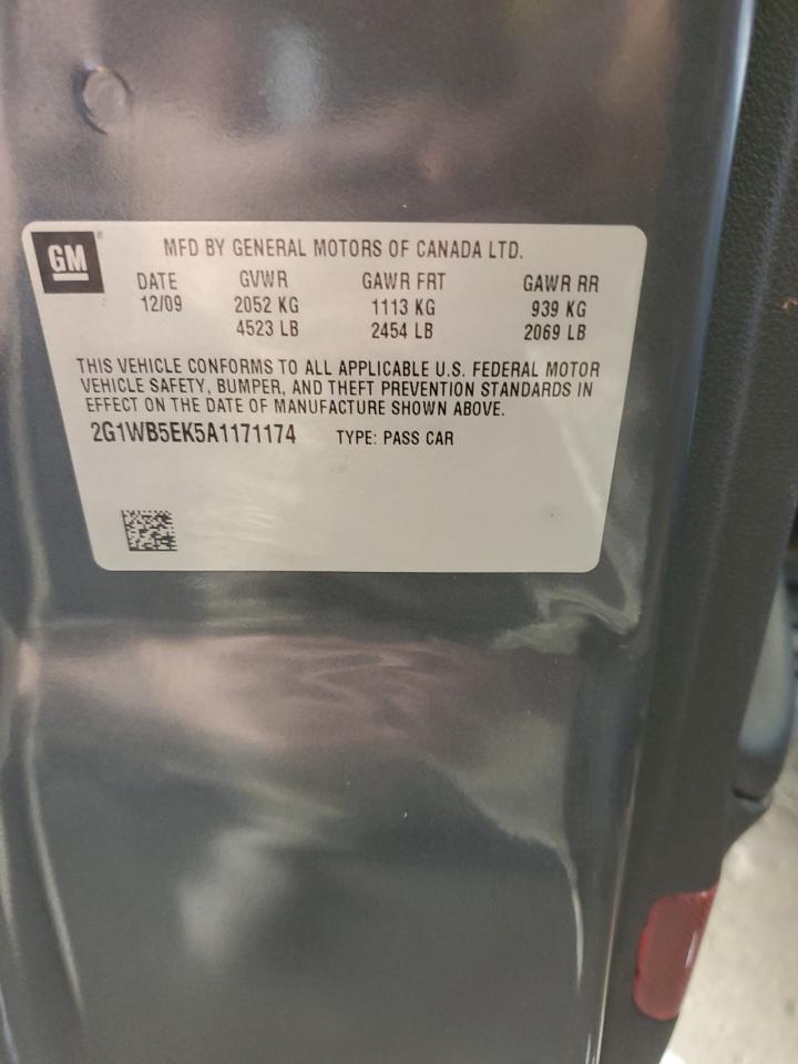 2010 Chevrolet Impala Lt VIN: 2G1WB5EK5A1171174 Lot: 81635895