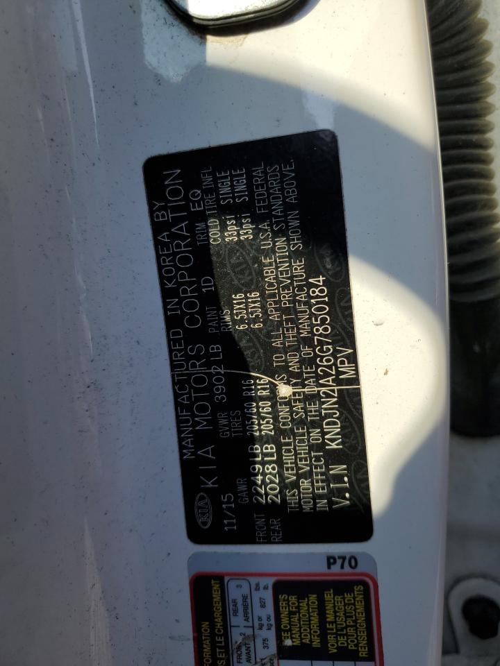 2016 Kia Soul VIN: KNDJN2A26G7850184 Lot: 81383275