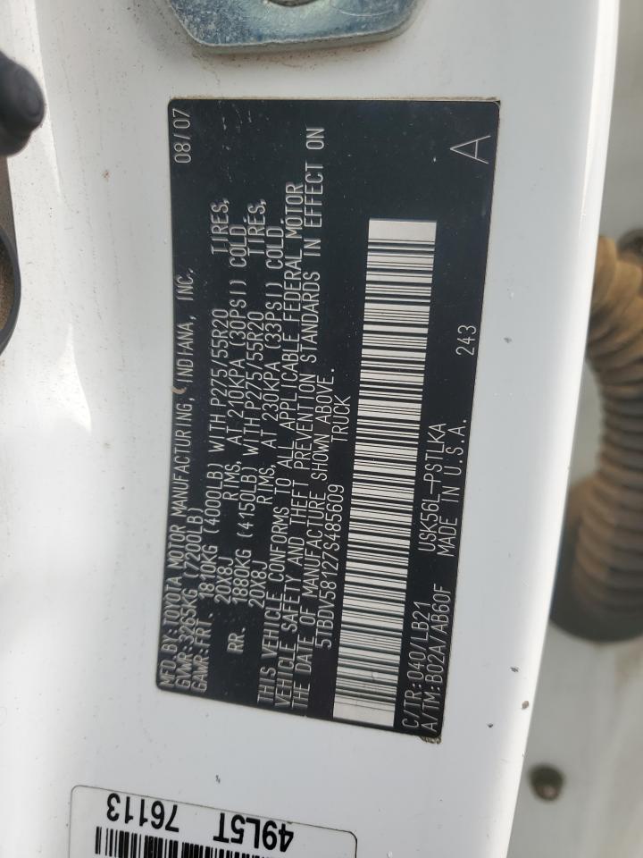 2007 Toyota Tundra Crewmax Limited VIN: 5TBDV58127S485609 Lot: 69869025