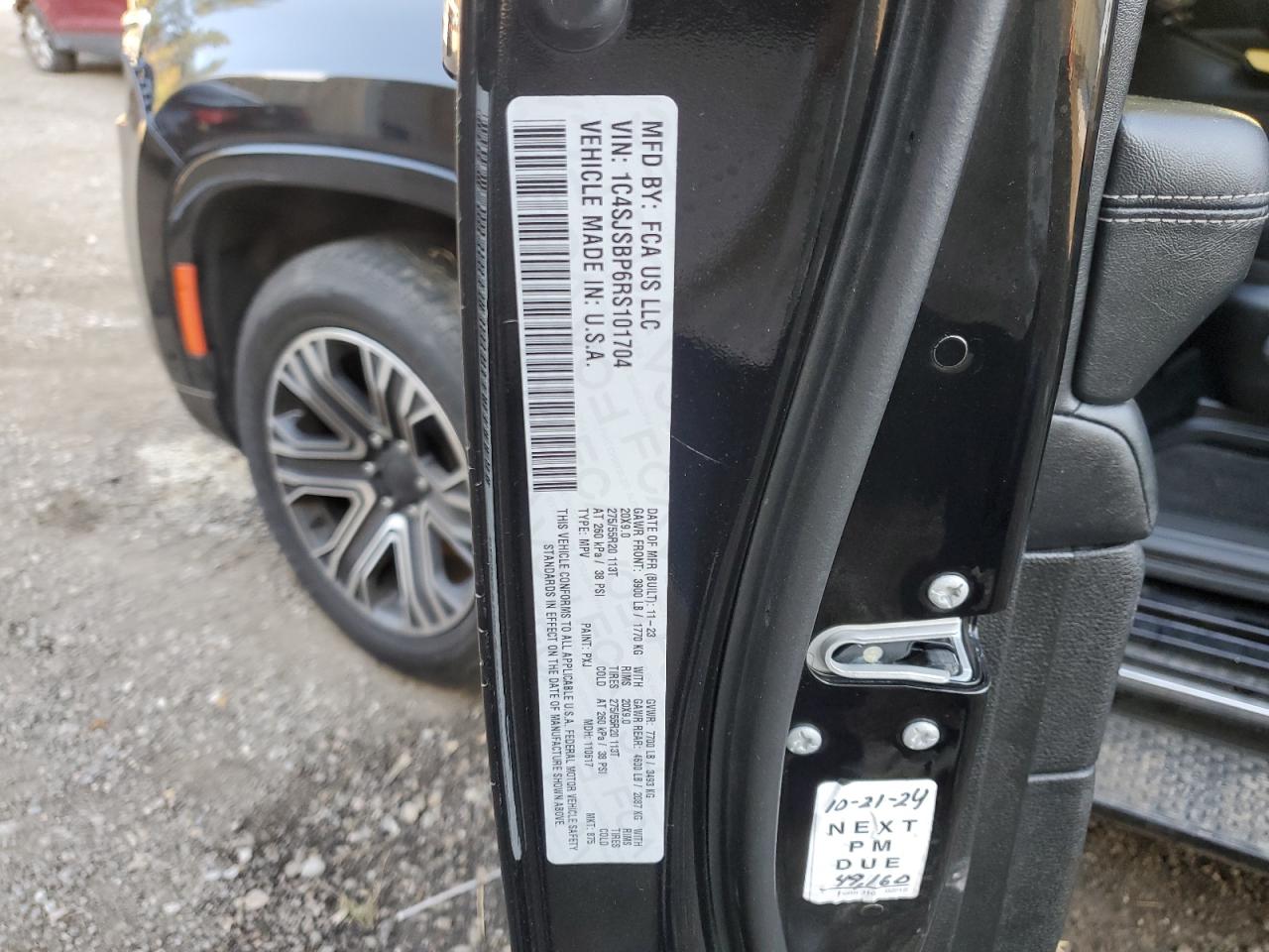 2024 Jeep Wagoneer L Series Ii VIN: 1C4SJSBP6RS101704 Lot: 80644025