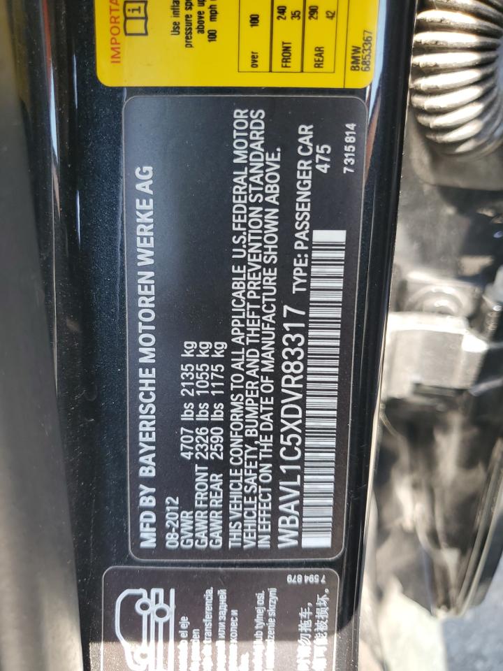 2013 BMW X1 xDrive28I VIN: WBAVL1C5XDVR83317 Lot: 80195925