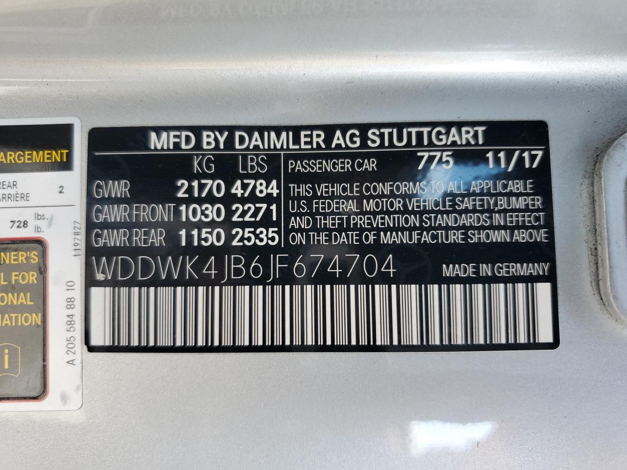 2018 Mercedes-Benz C 300 VIN: WDDWK4JB6JF674704 Lot: 80397765