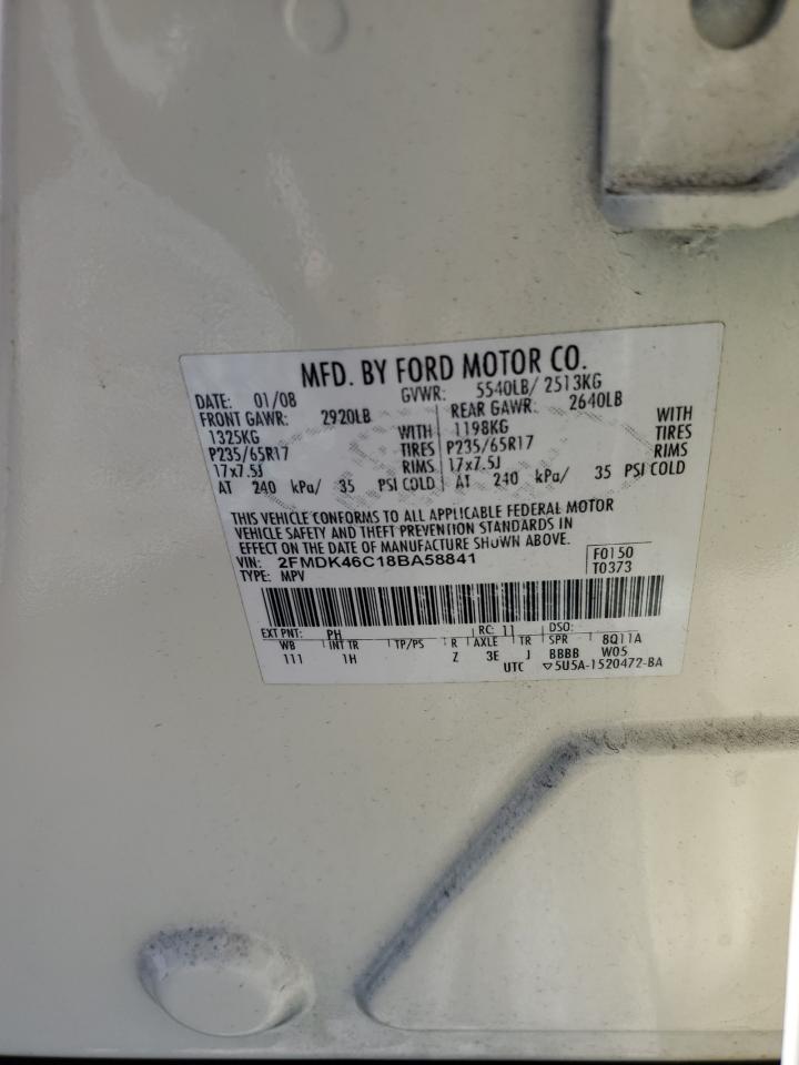 2008 Ford Edge Se VIN: 2FMDK46C18BA58841 Lot: 71319765