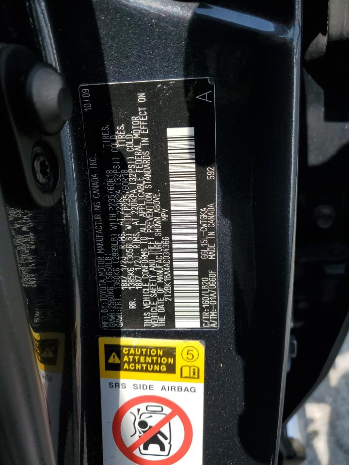 2010 Lexus Rx 350 VIN: 2T2BK1BAXAC034366 Lot: 71873845