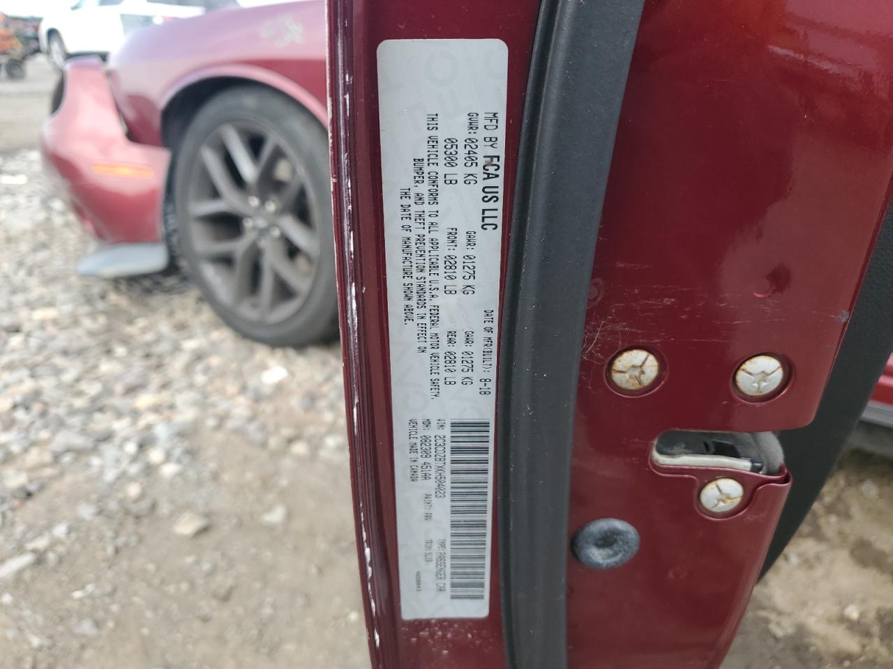 2019 Dodge Challenger R/T VIN: 2C3CDZBTXKH504023 Lot: 81889675