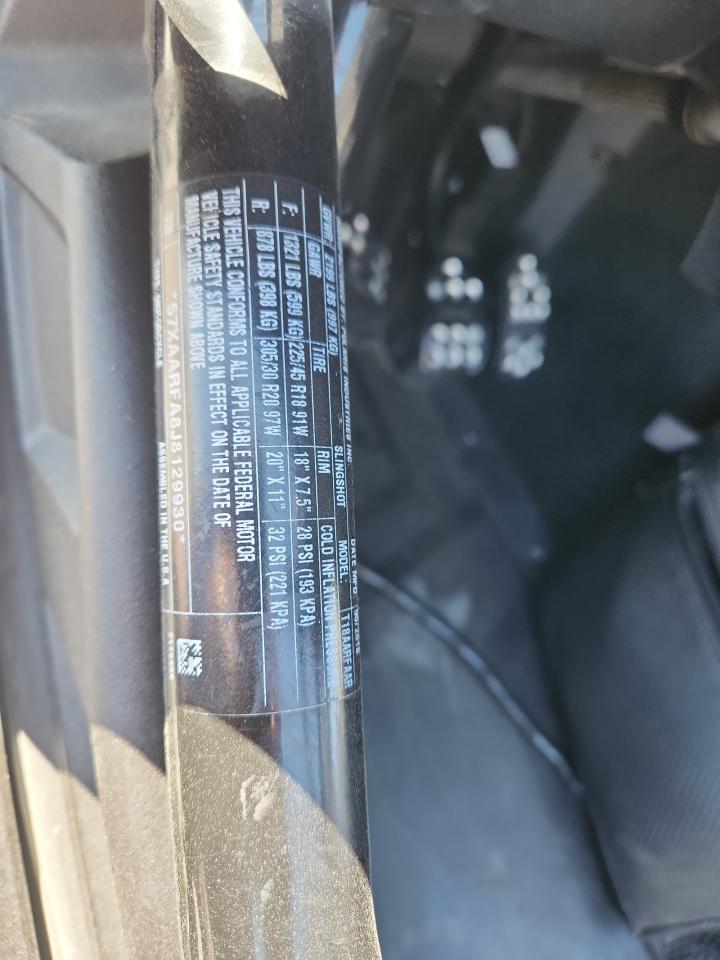 2018 Polaris Slingshot Slr VIN: 57XAARFA8J8129930 Lot: 81382235