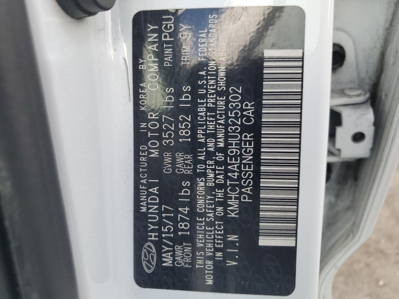 2017 Hyundai Accent Se VIN: KMHCT4AE9HU325302 Lot: 80381255