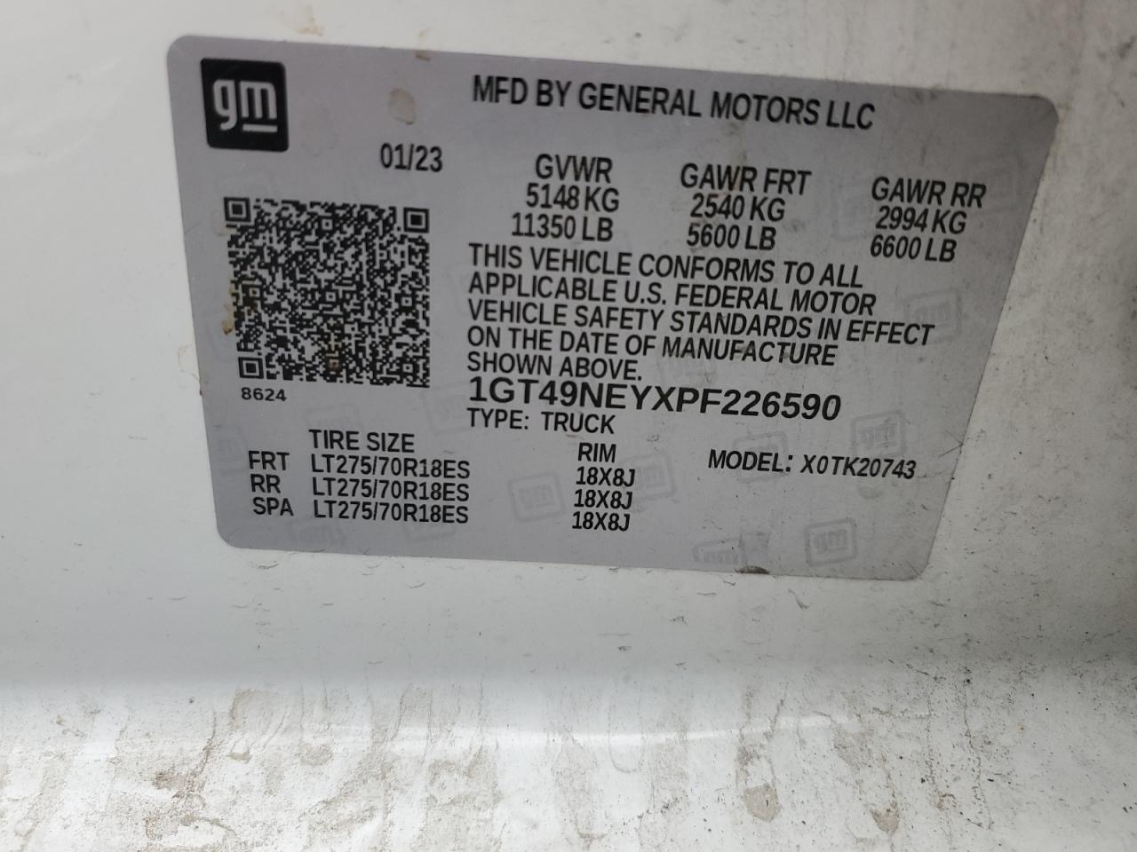 2023 GMC Sierra K2500 Slt VIN: 1GT49NEYXPF226590 Lot: 81662145