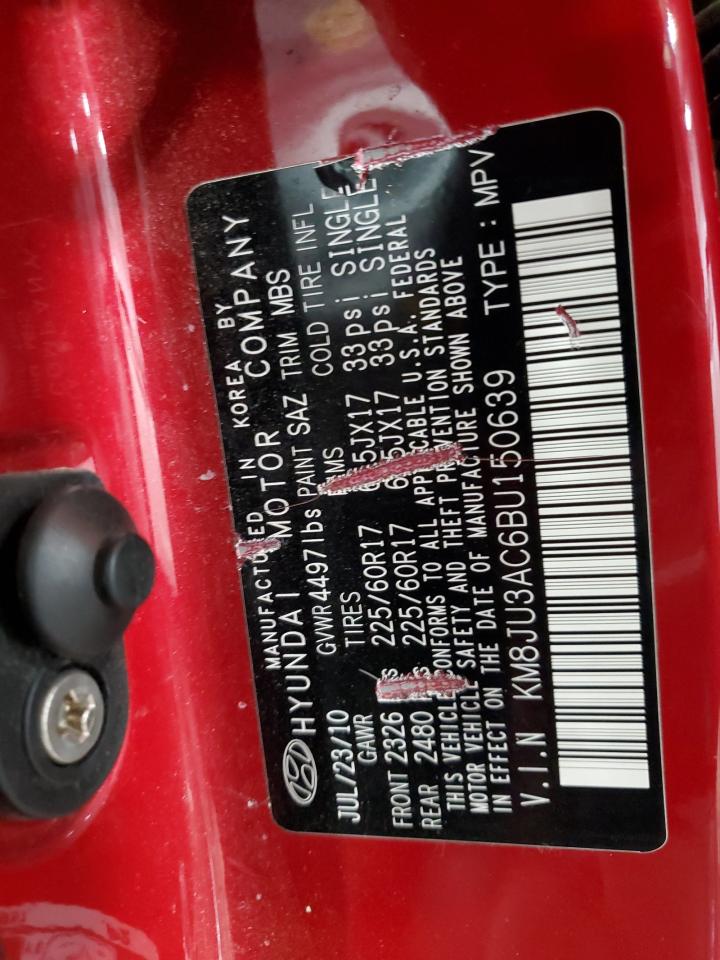 2011 Hyundai Tucson Gls VIN: KM8JU3AC6BU150639 Lot: 84272845