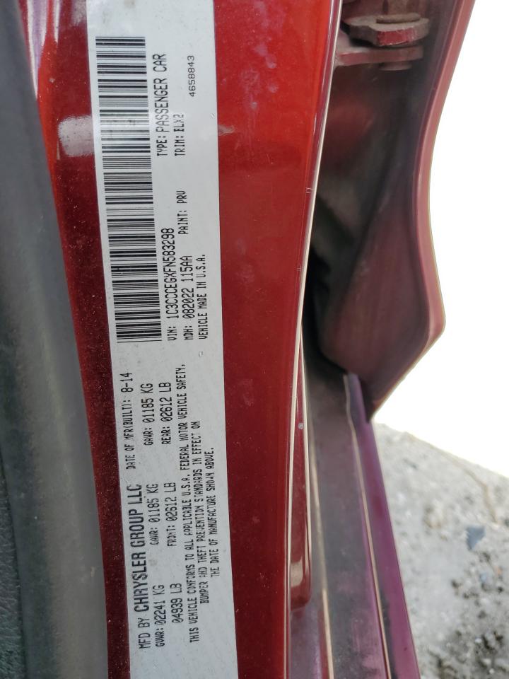 2015 Chrysler 200 C VIN: 1C3CCCEGXFN583298 Lot: 84180055