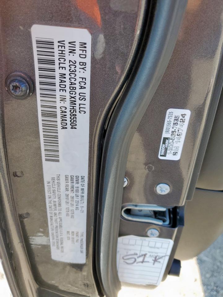 2021 Chrysler 300 S VIN: 2C3CCABGXMH585504 Lot: 71813585