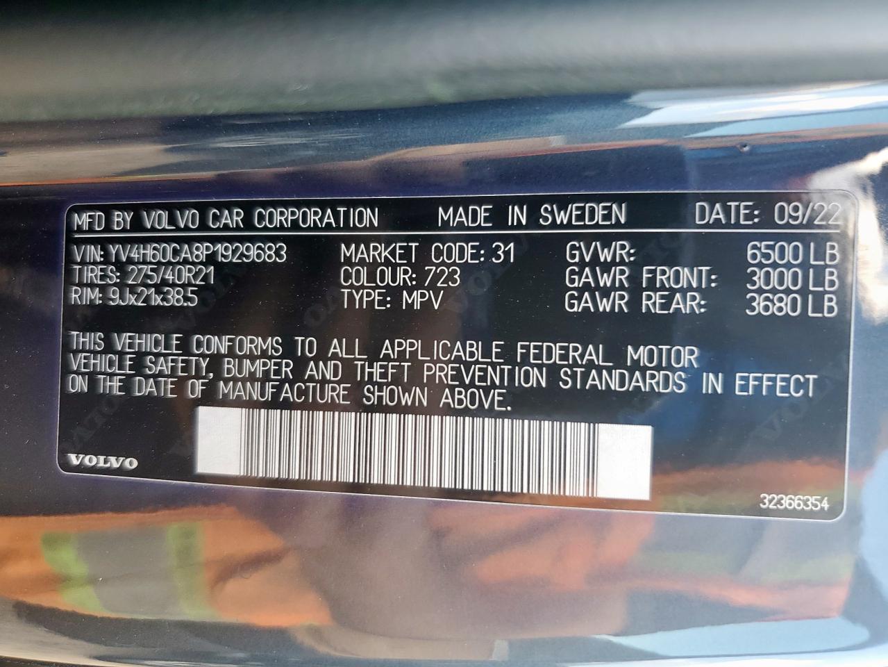 2023 Volvo Xc90 Ultimate VIN: YV4H60CA8P1929683 Lot: 80433045