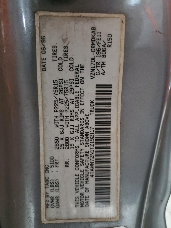 1996 Toyota Tacoma Xtracab VIN: 4TAWN72N1TZ192117 Lot: 80949265