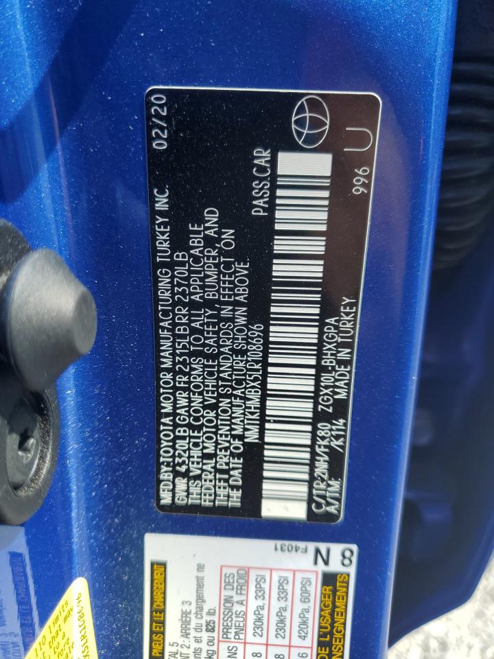 2020 Toyota C-Hr Xle VIN: NMTKHMBX5LR108696 Lot: 80504725