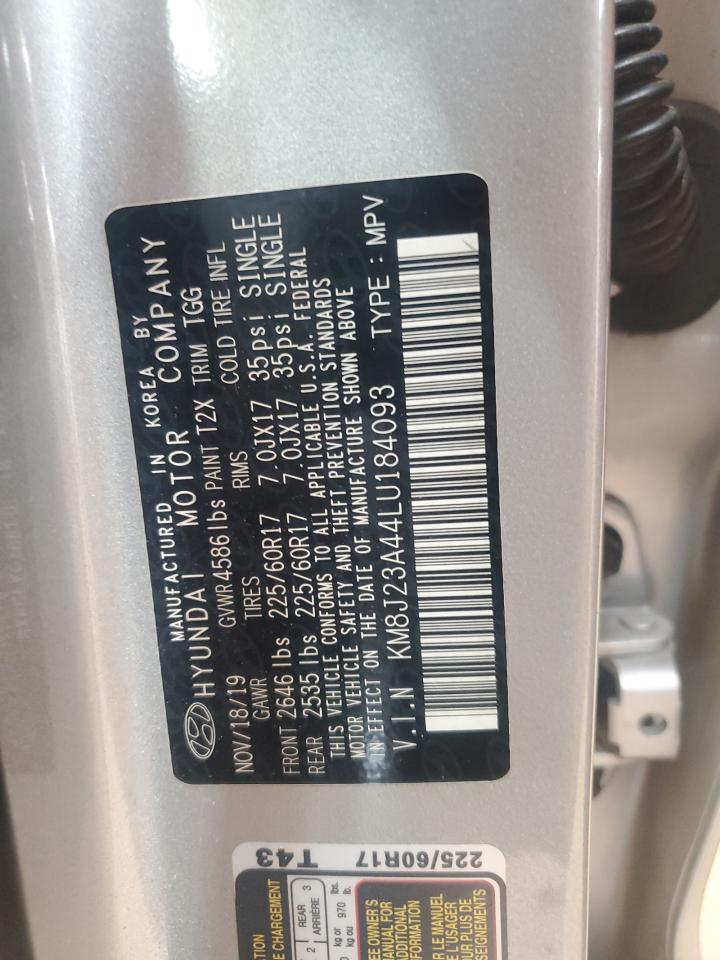 2020 Hyundai Tucson Se VIN: KM8J23A44LU184093 Lot: 81804075