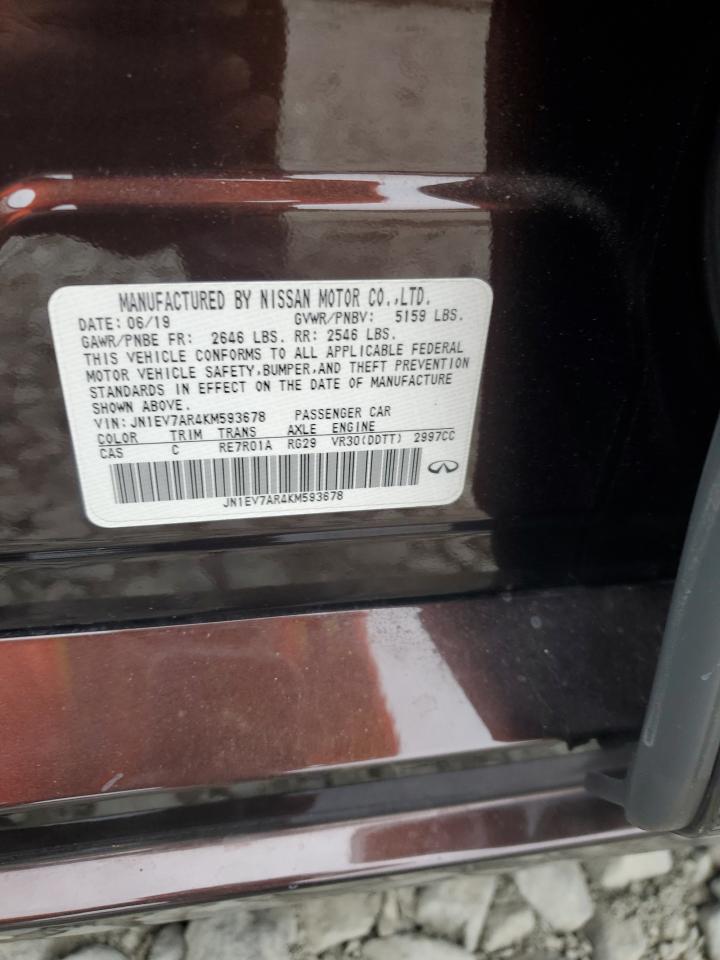 2019 Infiniti Q50 Luxe VIN: JN1EV7AR4KM593678 Lot: 83755815