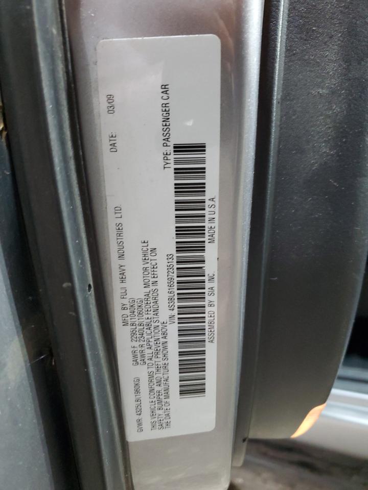 2009 Subaru Legacy 2.5 VIN: NH0013384 Lot: 81200575