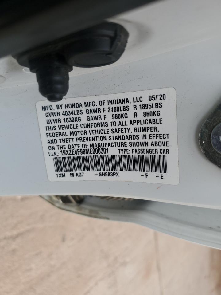 2021 Honda Insight Touring VIN: 19XZE4F98ME000301 Lot: 80946135