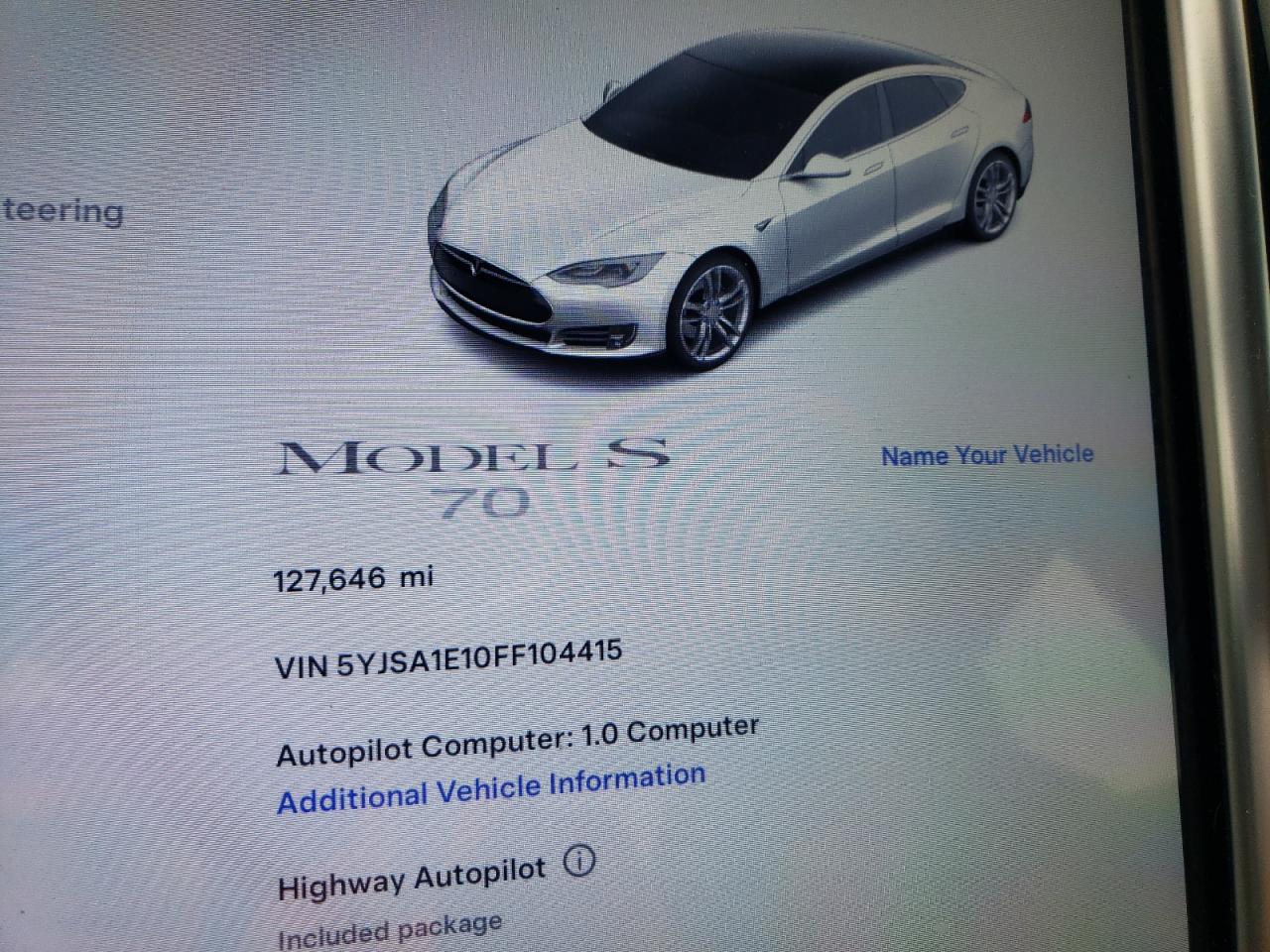 2015 Tesla Model S VIN: 5YJSA1E10FF104415 Lot: 71887835