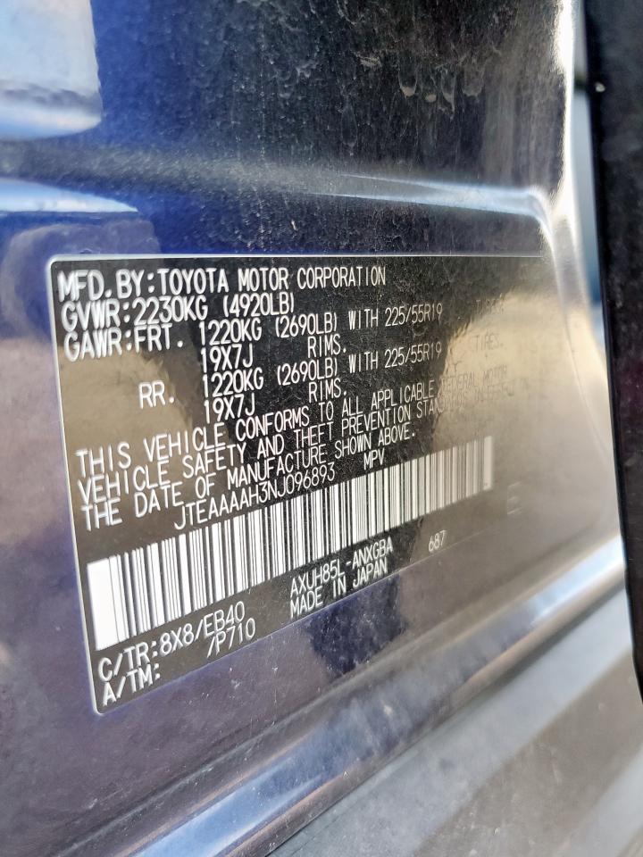 2022 Toyota Venza Le VIN: JTEAAAAH3NJ096893 Lot: 81506485