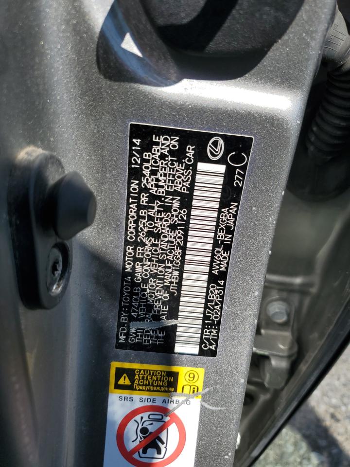 2015 Lexus Es 300H VIN: JTHBW1GG8F2091126 Lot: 81515975