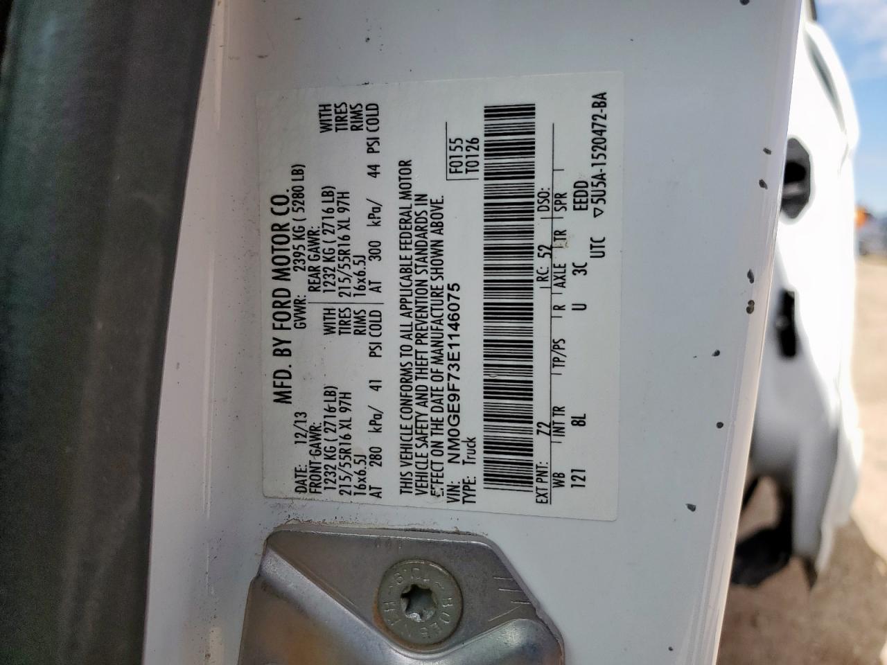 2014 Ford Transit Connect Xlt VIN: NM0GE9F73E1146075 Lot: 81583915