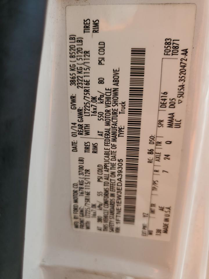 2014 Ford Econoline E150 Van VIN: 1FTNE1EW3EDA39305 Lot: 83853995