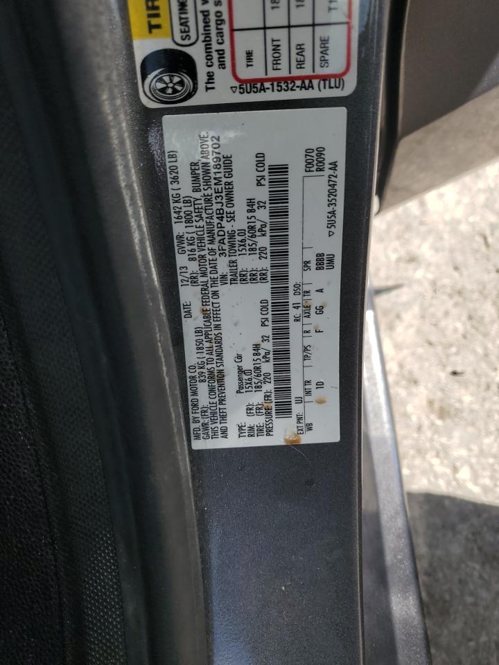 2014 Ford Fiesta Se VIN: 3FADP4BJ3EM189702 Lot: 84005205