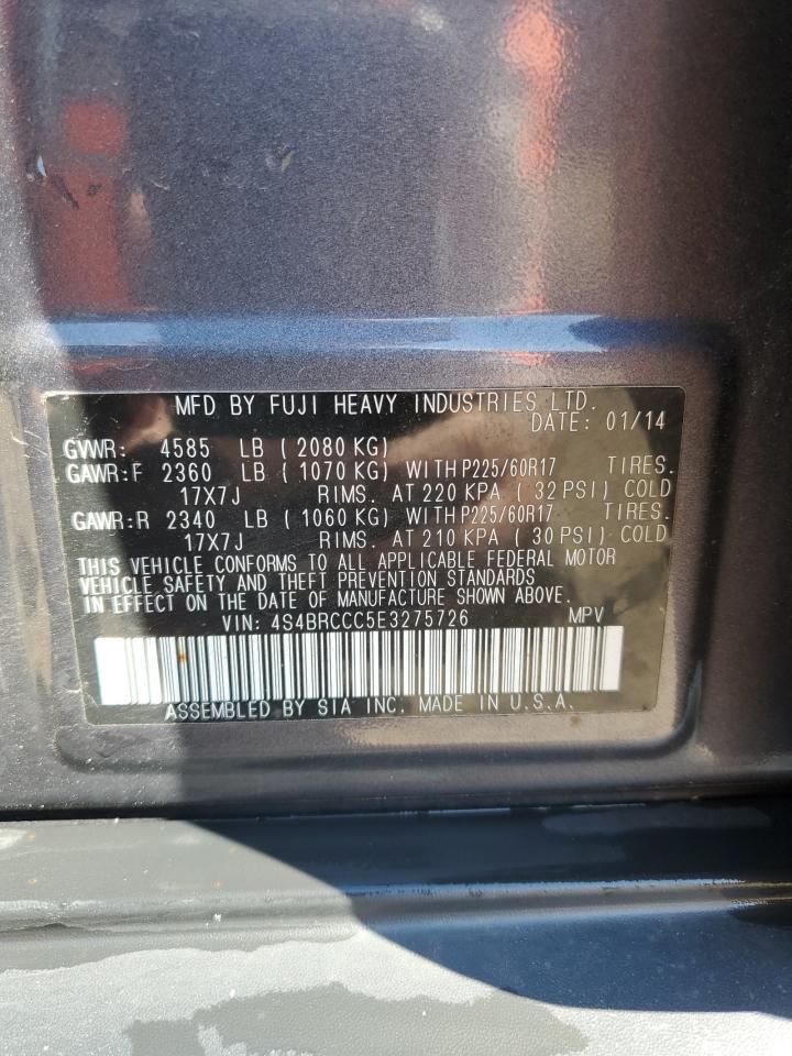 2014 Subaru Outback 2.5I Premium VIN: 4S4BRCCC5E3275726 Lot: 80895285