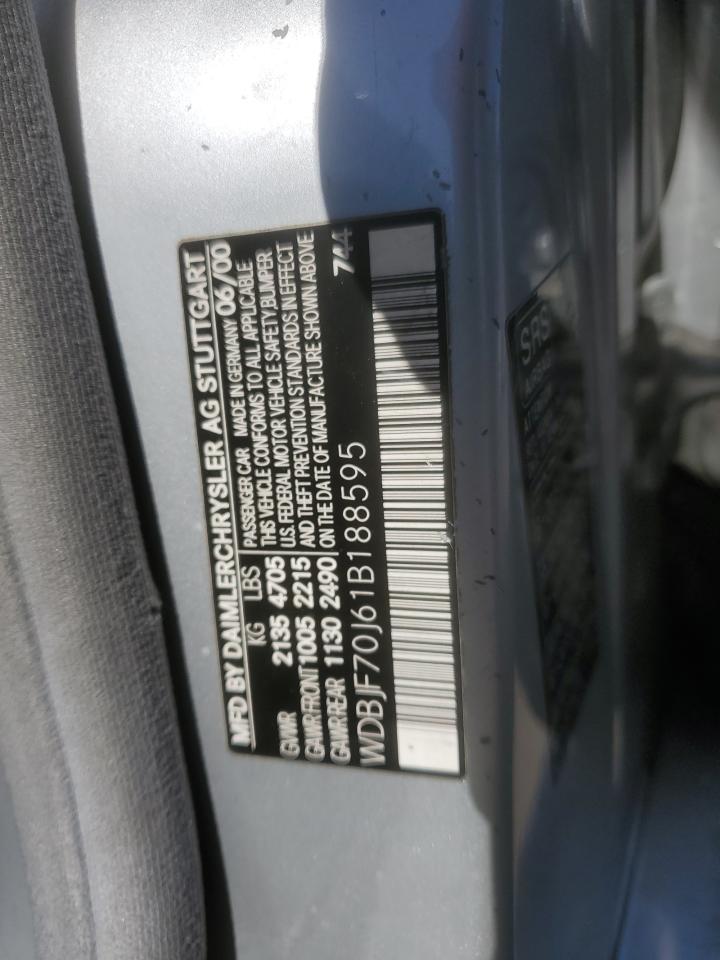 2001 Mercedes-Benz E 430 VIN: WDBJF70J61B188595 Lot: 72010935