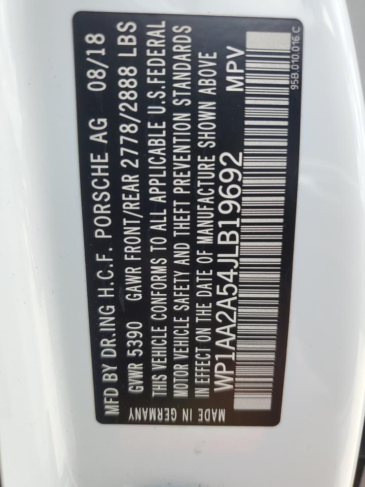 2018 Porsche Macan VIN: WP1AA2A54JLB19692 Lot: 80092595