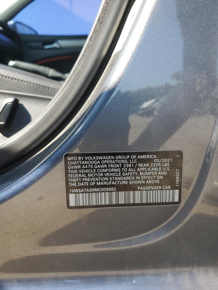 2021 Volkswagen Passat Se VIN: 1VWSA7A30MC009662 Lot: 81276865