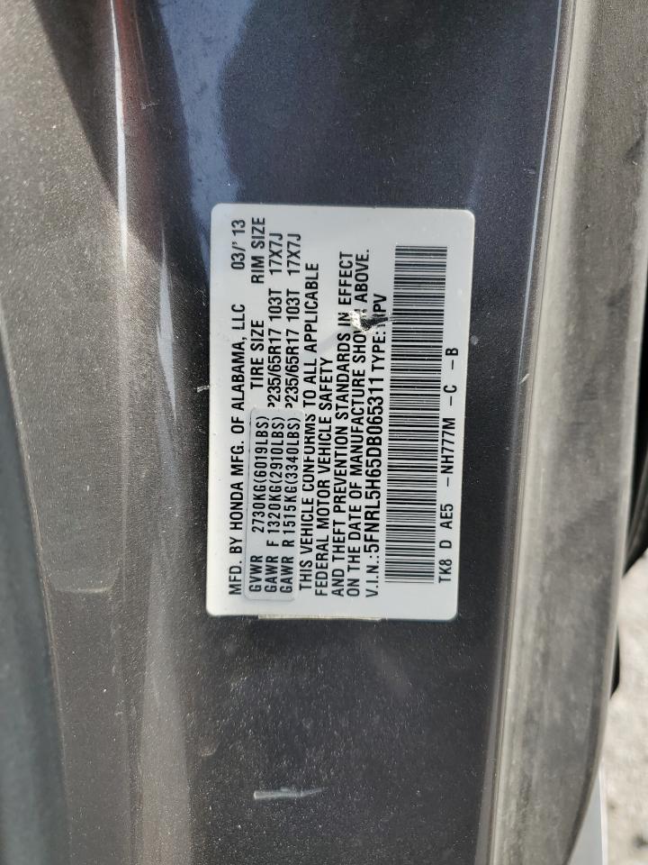 2013 Honda Odyssey Exl VIN: 5FNRL5H65DB065311 Lot: 81468745