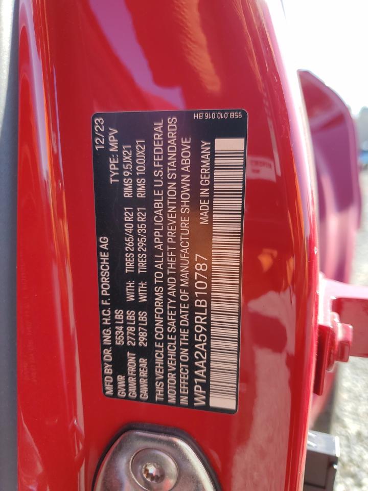 2024 Porsche Macan Base VIN: WP1AA2A59RLB10787 Lot: 82167125