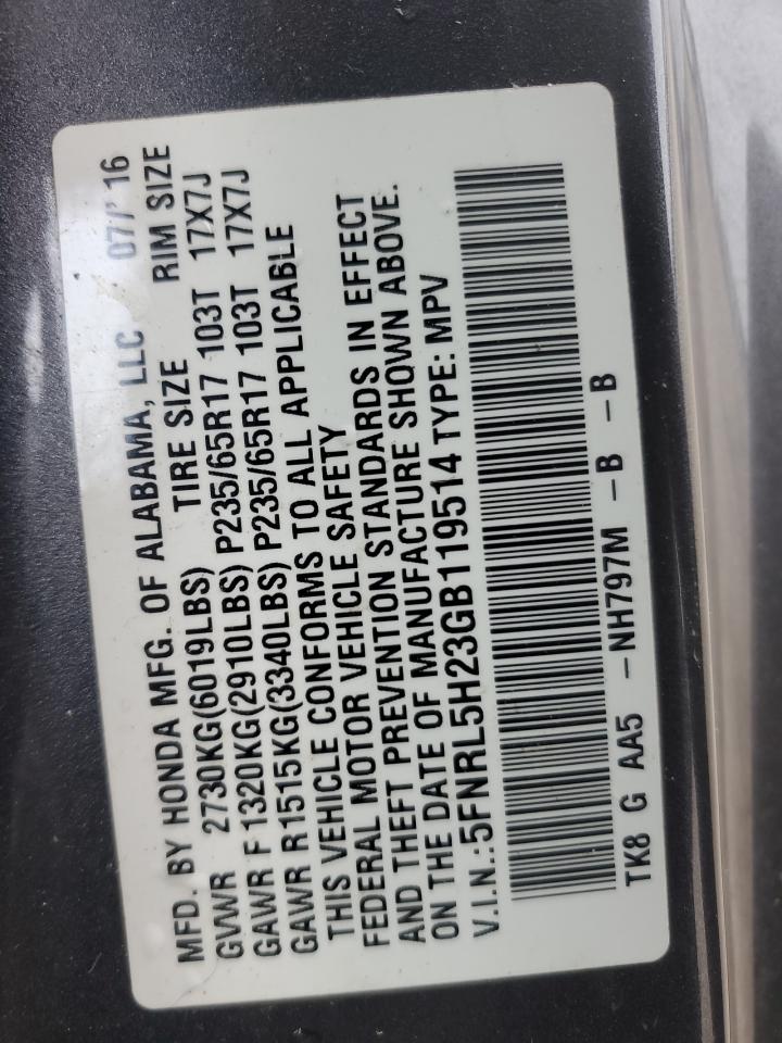 2016 Honda Odyssey Lx VIN: 5FNRL5H23GB119514 Lot: 84724305