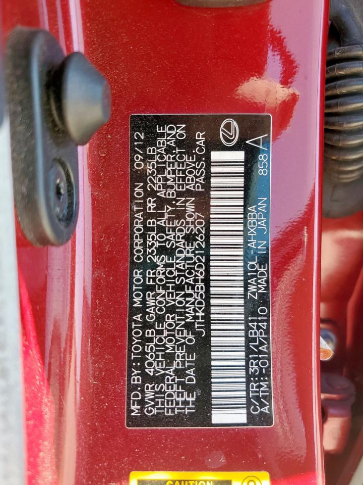 2013 Lexus Ct 200 VIN: JTHKD5BH6D2126207 Lot: 81818755