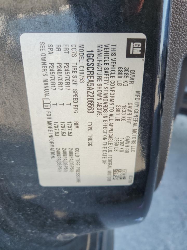 2010 Chevrolet Silverado C1500 Ls VIN: 1GCSCREA5AZ206563 Lot: 71117255