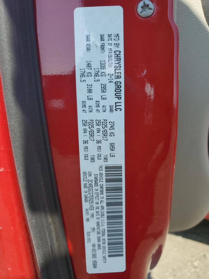 2014 Dodge Grand Caravan Sxt VIN: 2C4RDGCG7ER291459 Lot: 80031275