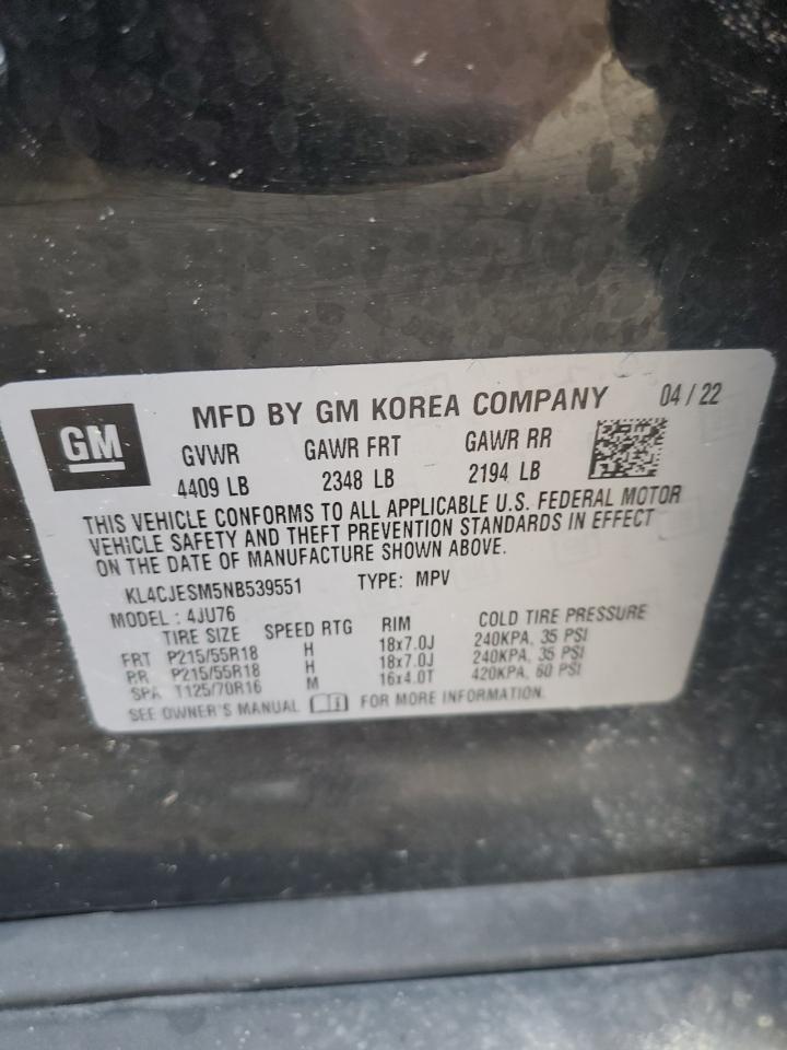 2022 Buick Encore Preferred VIN: KL4CJESM5NB539551 Lot: 80347055