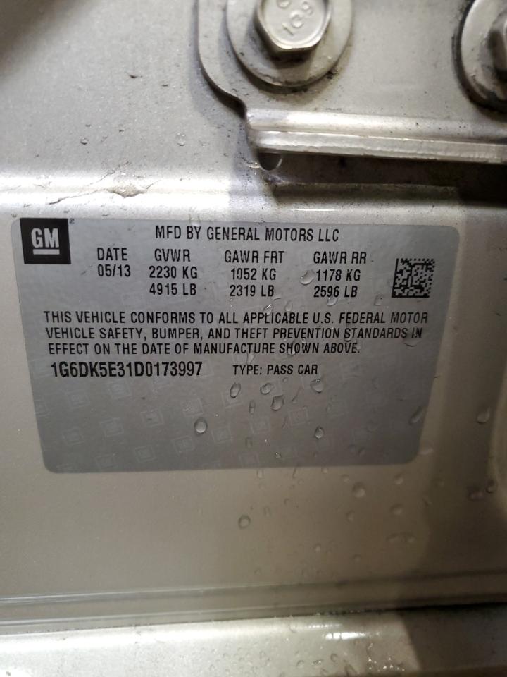 2013 Cadillac Cts Performance Collection VIN: 1G6DK5E31D0173997 Lot: 71236265